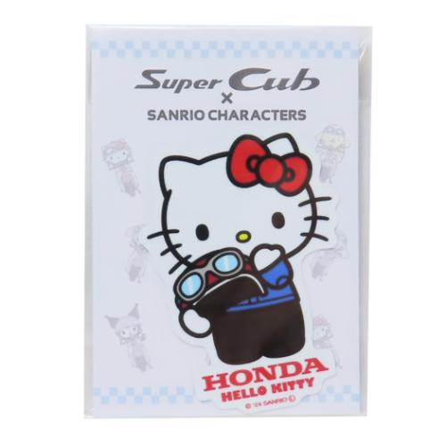 HONDAxハローキティ ダイカットシール ビニールステッカー ヘルメット サンリオ キャラクター グッズ メール便可