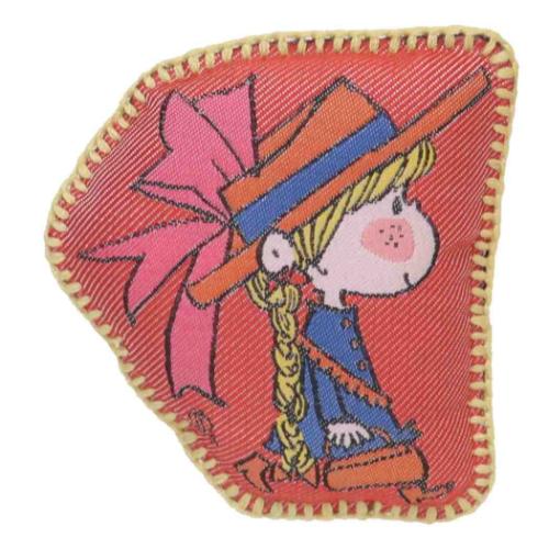 水森亜土 バッジ ジャガードブローチ おさげ キャラクター グッズ メール便可