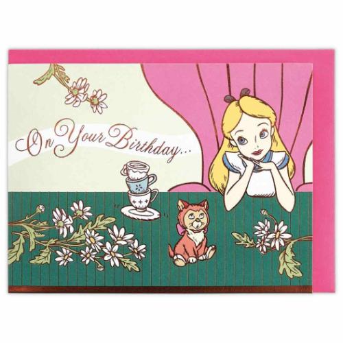 不思議の国のアリス グリーティングカード 誕生お祝い 立体カード DNアリス ティーパーティー メール便可