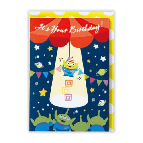 トイストーリー グリーティングカード 誕生お祝い オルゴール DNエイリアン3 ディズニー メール便可