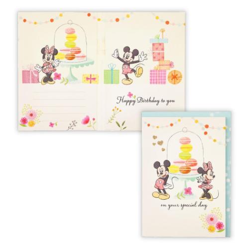 ミッキー＆ミニー グリーティングカード 誕生お祝い オルゴール DNMM マカロンタワー2 ディズニー メール便可