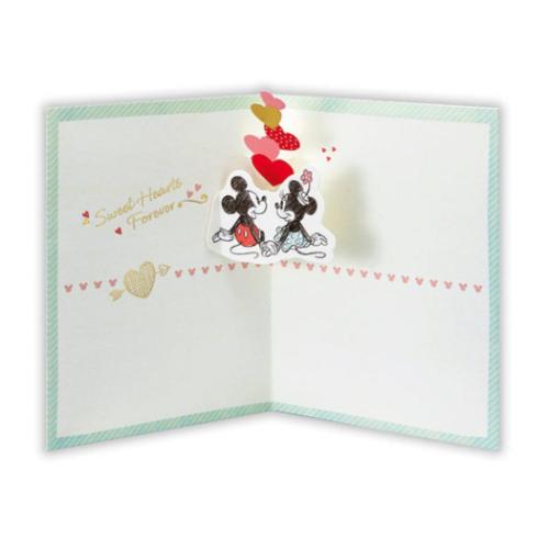 ミッキー＆ミニー グリーティングカード 多目的 立体カード DNミントハートMM2 ディズニー メール便可