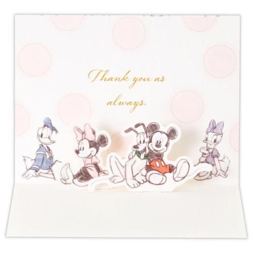 ディズニー グリーティングカード ありがとう 立体カード DN仲間たち ドット2 キャラクター メッセージカード グッズ メール便可