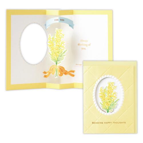 グリーティングカード 多目的 立体カード SFミモザ メッセージカード グッズ メール便可