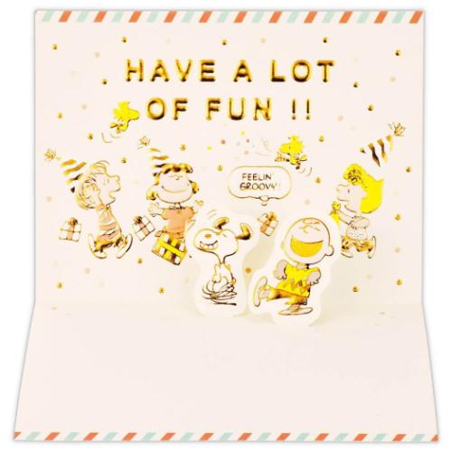 スヌーピー グリーティングカード 誕生お祝い 立体カード SN３Ｄエンボスフェイス ピーナッツ メール便可
