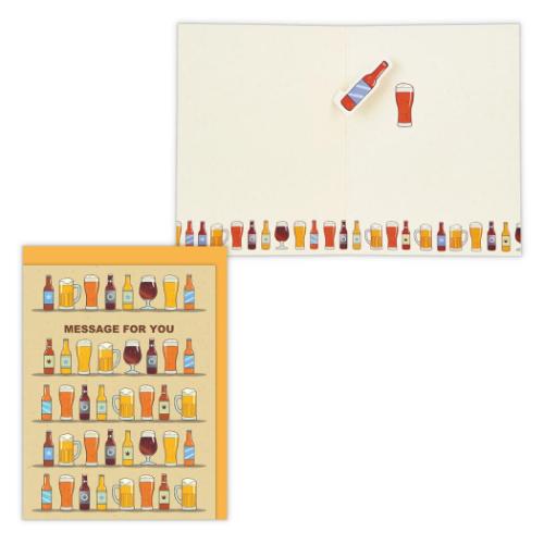 グリーティングカード 多目的 立体カード US ビール メッセージカード グッズ メール便可