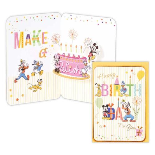 ディズニー グリーティングカード 誕生お祝い 立体カード DN仲間たち 3D文字バースデー メール便可