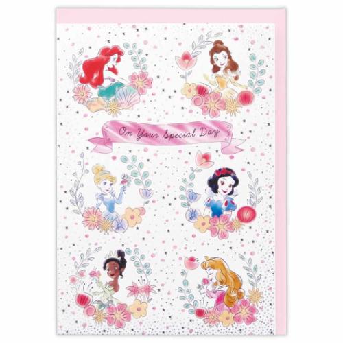 ディズニープリンセス グリーティングカード 誕生お祝い 立体カード DNプリンセス キラキラケーキ ディズニー メール便可