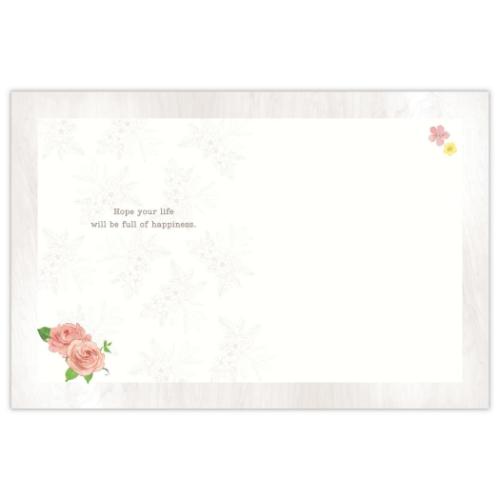 グリーティングカード 誕生お祝い ピンクフラワーアレンジ メッセージカード グッズ メール便可