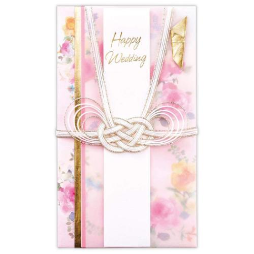 祝儀袋 御結婚御祝 たとう 寿エレガントフラワーピンク ご祝儀袋 短冊付き グッズ メール便可