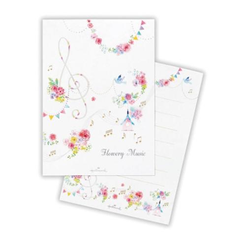 便箋 ひとことふたこと箋 フラワリーミュージック3 メモ帳 グッズ メール便可