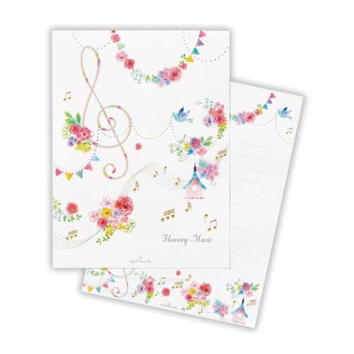 便箋 レターパッド フラワリーミュージック2 便せん グッズ メール便可