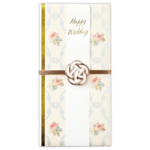 祝儀袋 御結婚御祝 たとう 寿スリムWHクリームローズ ご祝儀袋 短冊付き グッズ メール便可
