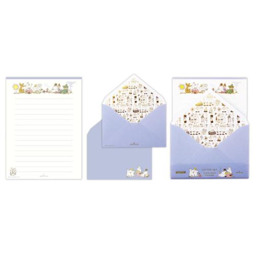 ムーミン 手紙セット レターセット MOHNブルー Happy in Nature 北欧 キャラクター かわいい グッズ メール便可