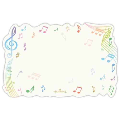 メッセージカード ミニメッセージカード 8枚入り カット音符 多目的 グッズ メール便可