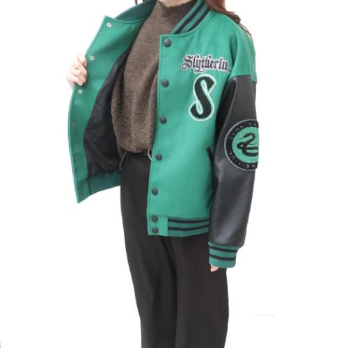 ハリーポッター アウター レディース スタジャン スリザリン ロゴ L ワーナーブラザース 映画キャラクター グッズ