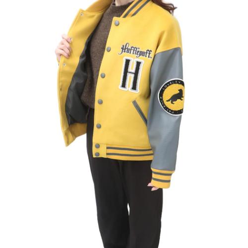 ハリーポッター アウター レディース スタジャン ハッフルパフ ロゴ L ワーナーブラザース 映画キャラクター グッズ