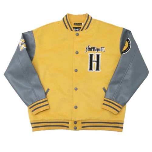 ハリーポッター アウター メンズ スタジャン ハッフルパフ ロゴ 3L ワーナーブラザース 映画キャラクター グッズ