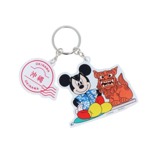 ミッキーマウス キーリング 2連アクリルキーホルダー DREAM TRAVEL 沖縄県 ディズニー キャラクター グッズ メール便可