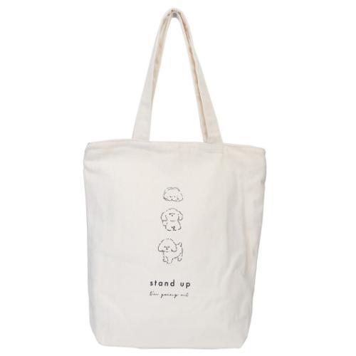 トートバッグ ファスナー付きキャンバストート stand up かわいい グッズ メール便可