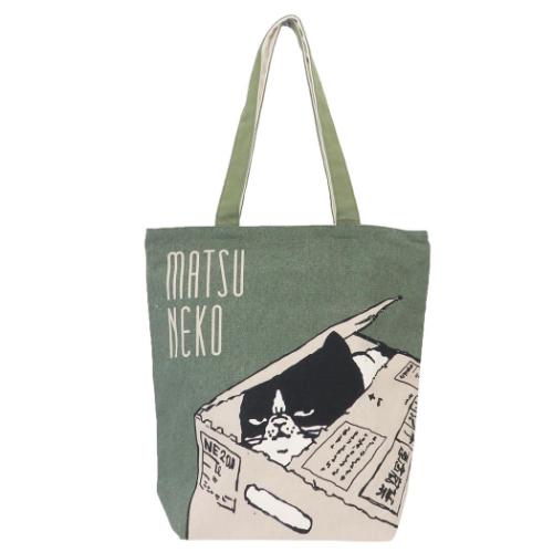 トートバッグ ファスナー付きキャンバストート マツネコかくれんぼ かわいい グッズ メール便可