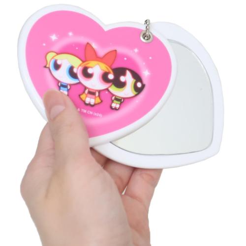 パワーパフガールズ 手鏡 ハート型ミラー 集合柄 キャラクター グッズ メール便可