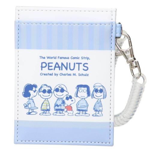 スヌーピー 定期入れ コイル付きシングルパスケース みずいろ ピーナッツ キャラクター グッズ メール便可