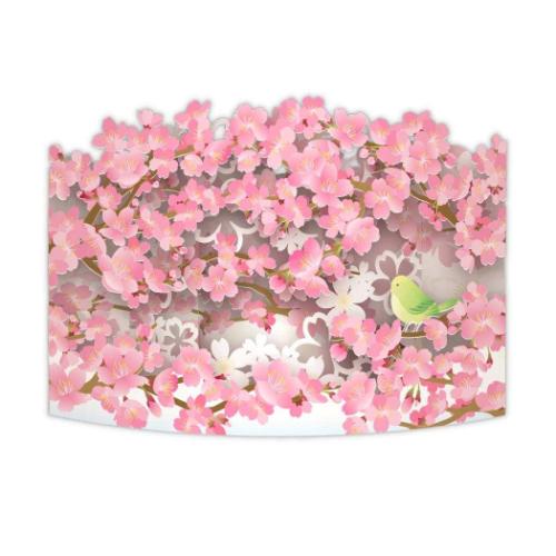 グリーティングカード 多目的 立体カード カーブレーザー桜 メッセージカード グッズ メール便可