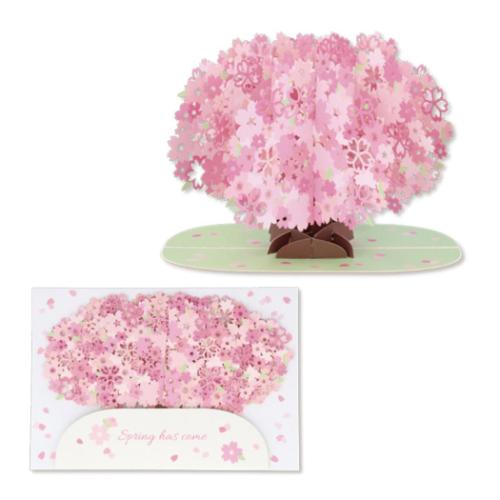 グリーティングカード 多目的 立体カード レーザー一本桜2 メッセージカード グッズ メール便可