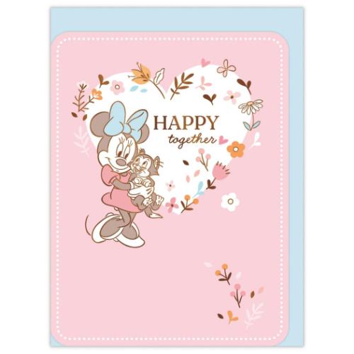 ミニーマウス グリーティングカード 多目的 立体カード DNミニー ハート ディズニー キャラクター メッセージカード グッズ メール便可