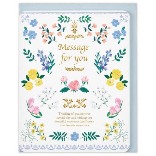 グリーティングカード 多目的 寄せ書きカラフルフラワー メッセージカード グッズ メール便可