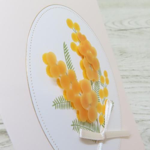 グリーティングカード トレペフラワーカード 多目的 ミモザ お祝い 封筒付き グッズ メール便可