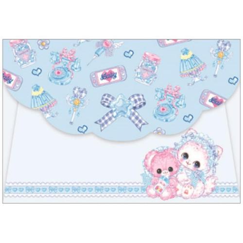 飴ノ森ふみか 手紙セット レターセット えんじぇるブルー ガーリーイラスト グッズ メール便可