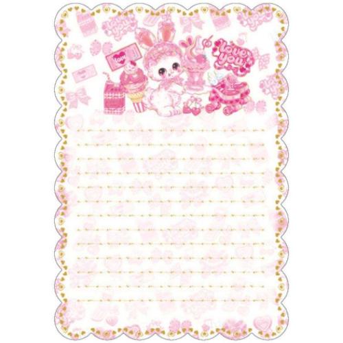 飴ノ森ふみか 手紙セット レターセット あいどるピンク ガーリーイラスト グッズ メール便可