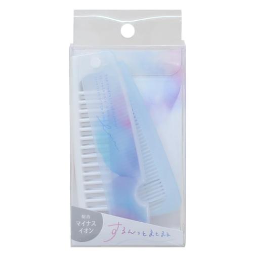 マーブルコスメ ヘアブラシ マイナスイオンスリム2WAYコーム 櫛 グッズ メール便可