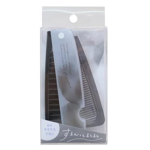 マーブルコスメ ヘアブラシ マイナスイオンスリム2WAYコーム 櫛 グッズ メール便可