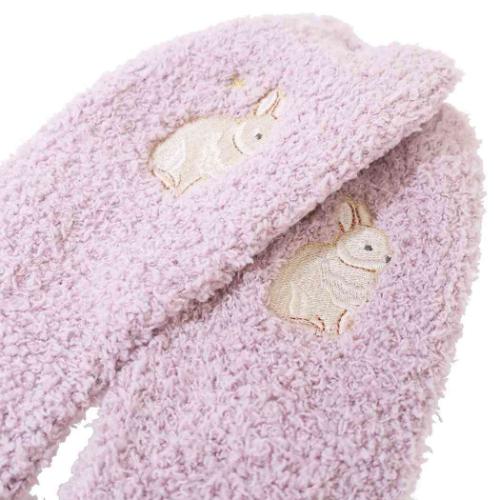 スヤスー 女性用防寒室内靴下 かかと保湿ぽかぽか靴下 ウサギ かわいい グッズ メール便可