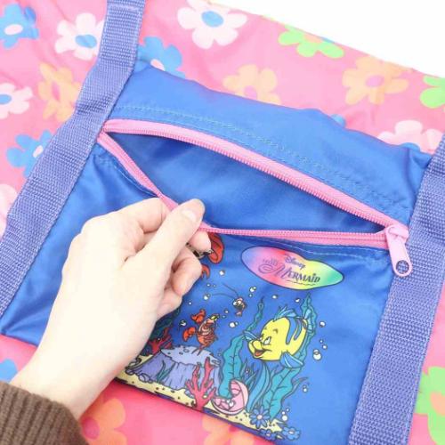 リトルマーメイド ボストンバッグ 折りたたみボストンバッグ PK フラワー ディズニープリンセス キャラクター グッズ
