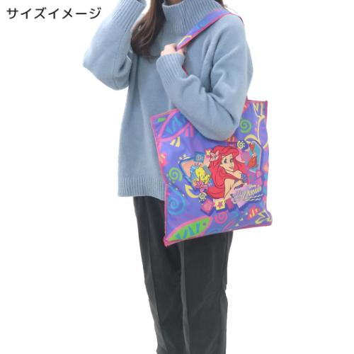 リトルマーメイド トートバッグ フラットトートバッグ PK フラワー ディズニープリンセス キャラクター グッズ メール便可