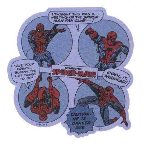 スパイダーマン ダイカットシール キャラクターステッカー コミック パープル MARVEL キャラクター グッズ メール便可