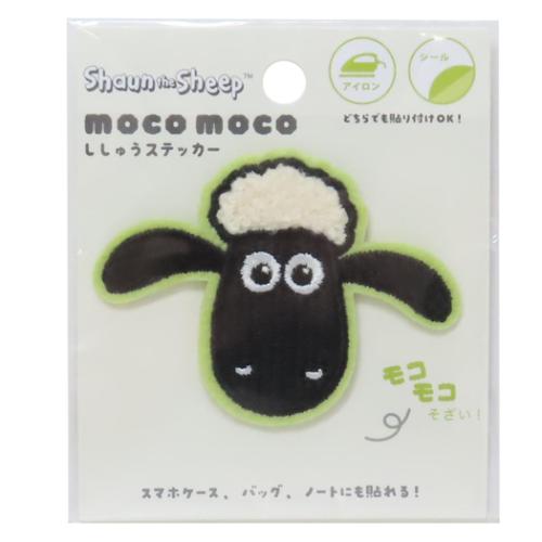 ひつじのショーン ワッペン モコモコ刺繍ステッカー フェイス キャラクター グッズ メール便可