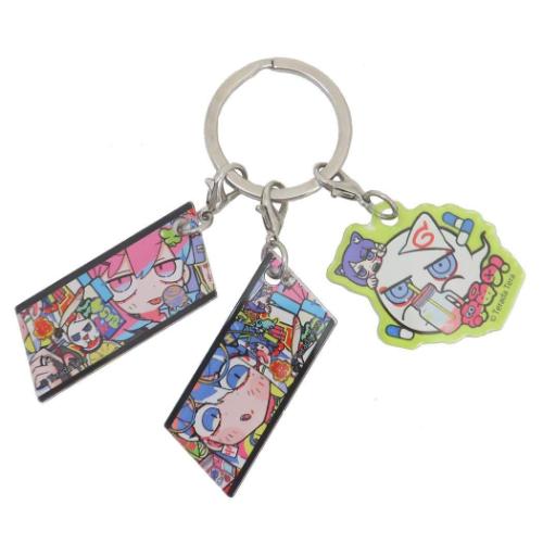 寺田てら キーリング 3チャームキーホルダー chroma かわいい グッズ メール便可