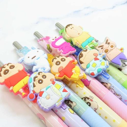 クレヨンしんちゃん カラーペン マスコット付きゲルペン グリーン アニメキャラクター グッズ メール便可