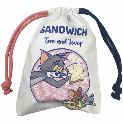 トムとジェリー きんちゃくポーチ 巾着 EAT EAT EAT ワーナーブラザース キャラクター グッズ メール便可
