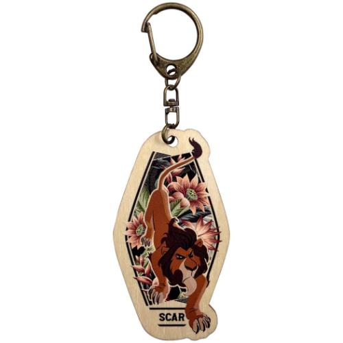ライオンキング キーホルダー ウッドキーホルダー スカー ディズニー キャラクター グッズ メール便可