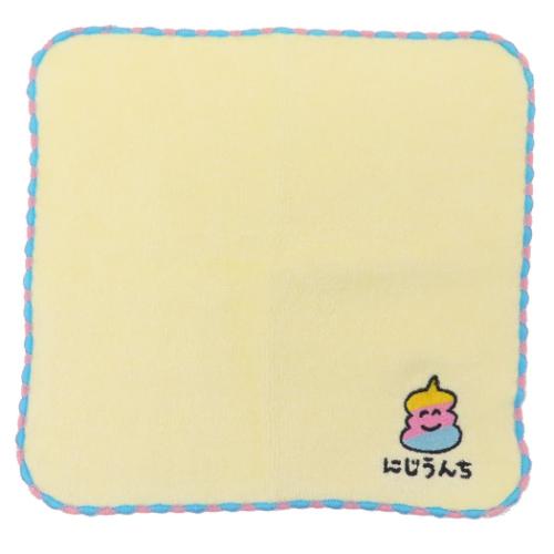 おえかきさん ミニタオル MINI TOWEL ワンポイント刺繍ハンカチタオル にじうんちさん おもしろ雑貨 グッズ メール便可