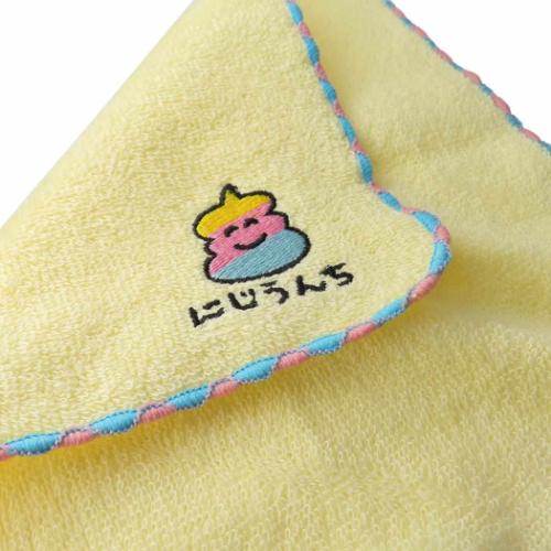 おえかきさん ミニタオル MINI TOWEL ワンポイント刺繍ハンカチタオル にじうんちさん おもしろ雑貨 グッズ メール便可