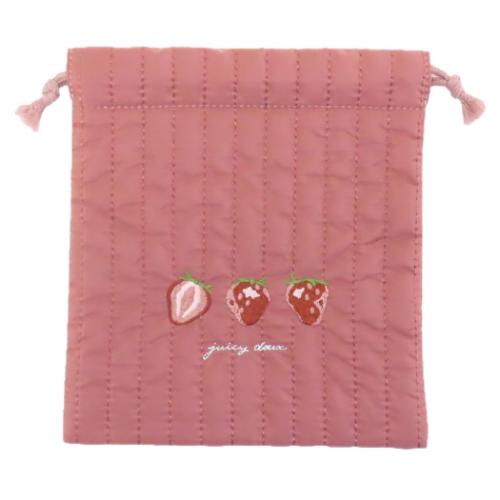 ジューシードゥー 巾着袋 巾着 きんちゃくポーチ イチゴ キルティング かわいい グッズ メール便可