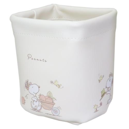 スヌーピー 卓上収納 合皮バスケット きょうだいたち ピーナッツ キャラクター グッズ