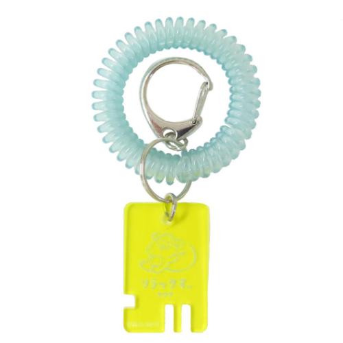 リラックマ キーリング 下駄箱鍵風アクリルキーホルダー イエロー サンエックス キャラクター グッズ メール便可